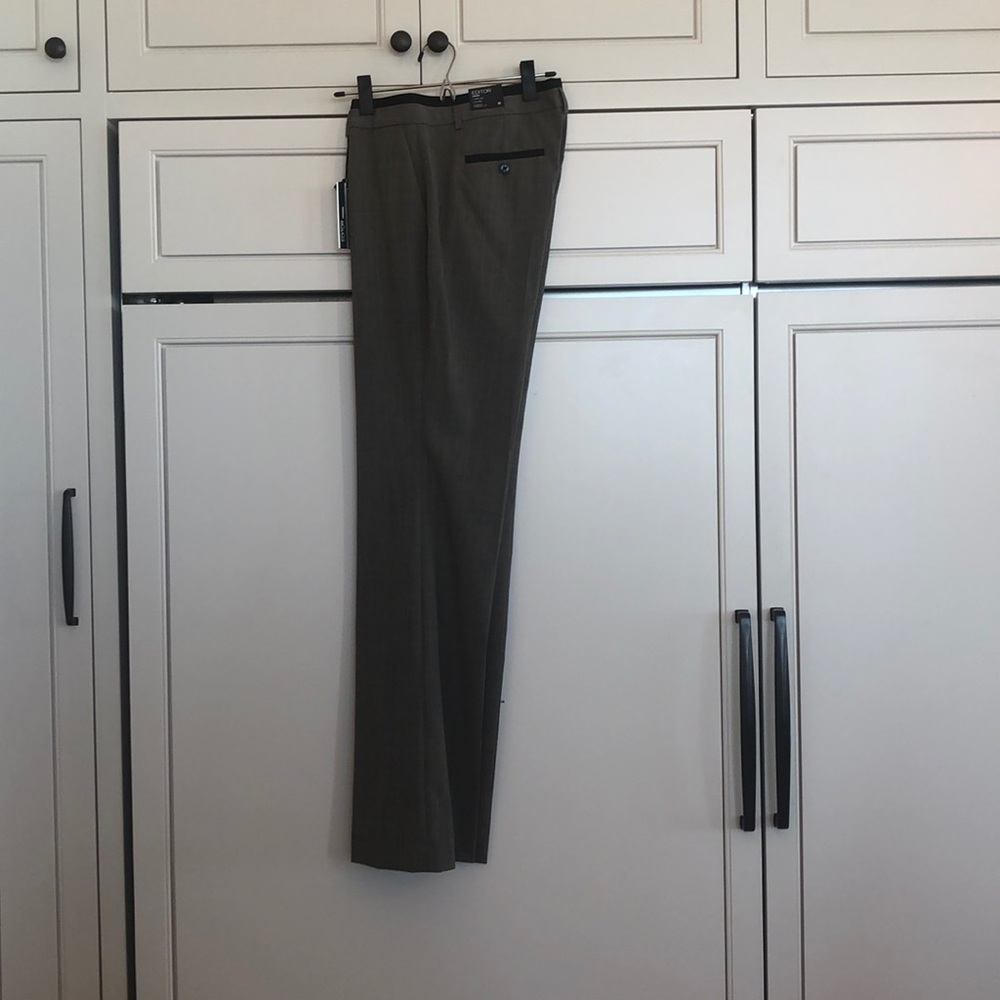 NWT Express Editor Pants 8L Gray with black trim